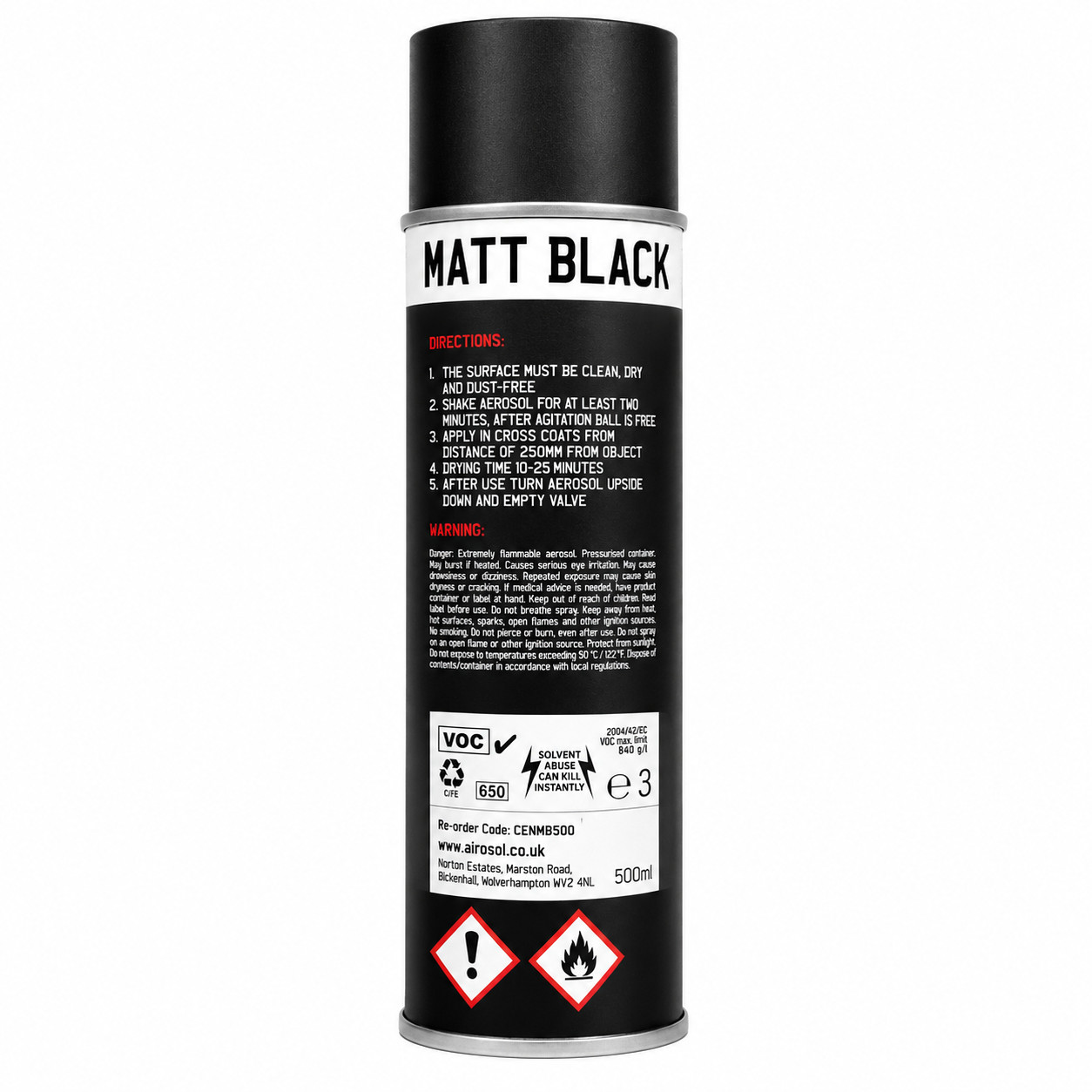 2 x Matt Black Aerosol Spray Paint 500ml Car Chassis Underbody Sill Trim 2 Pack