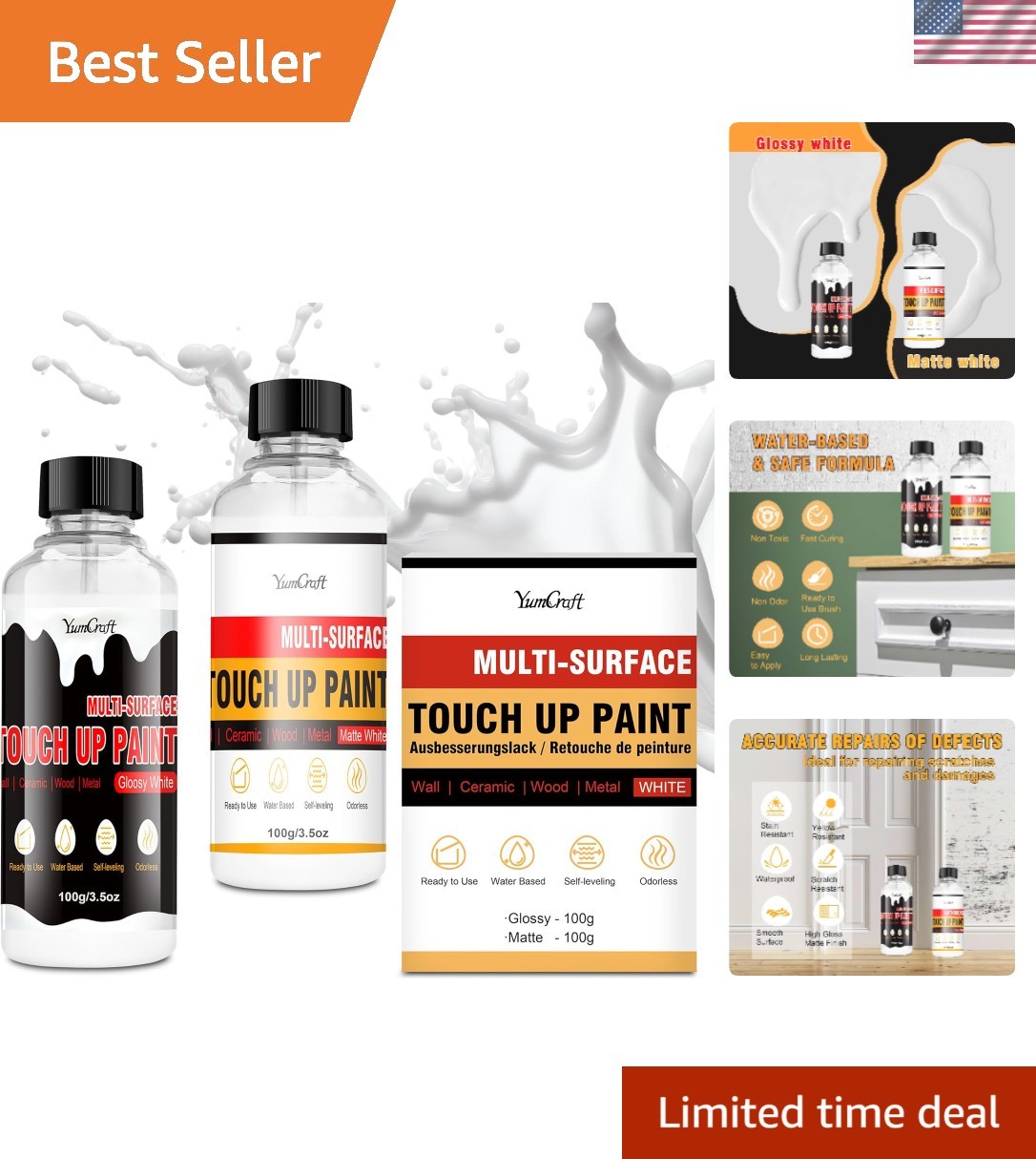 Multi-Surface White Touch Up Paint Pen 7oz – DIY Repair Solution for Any Surface