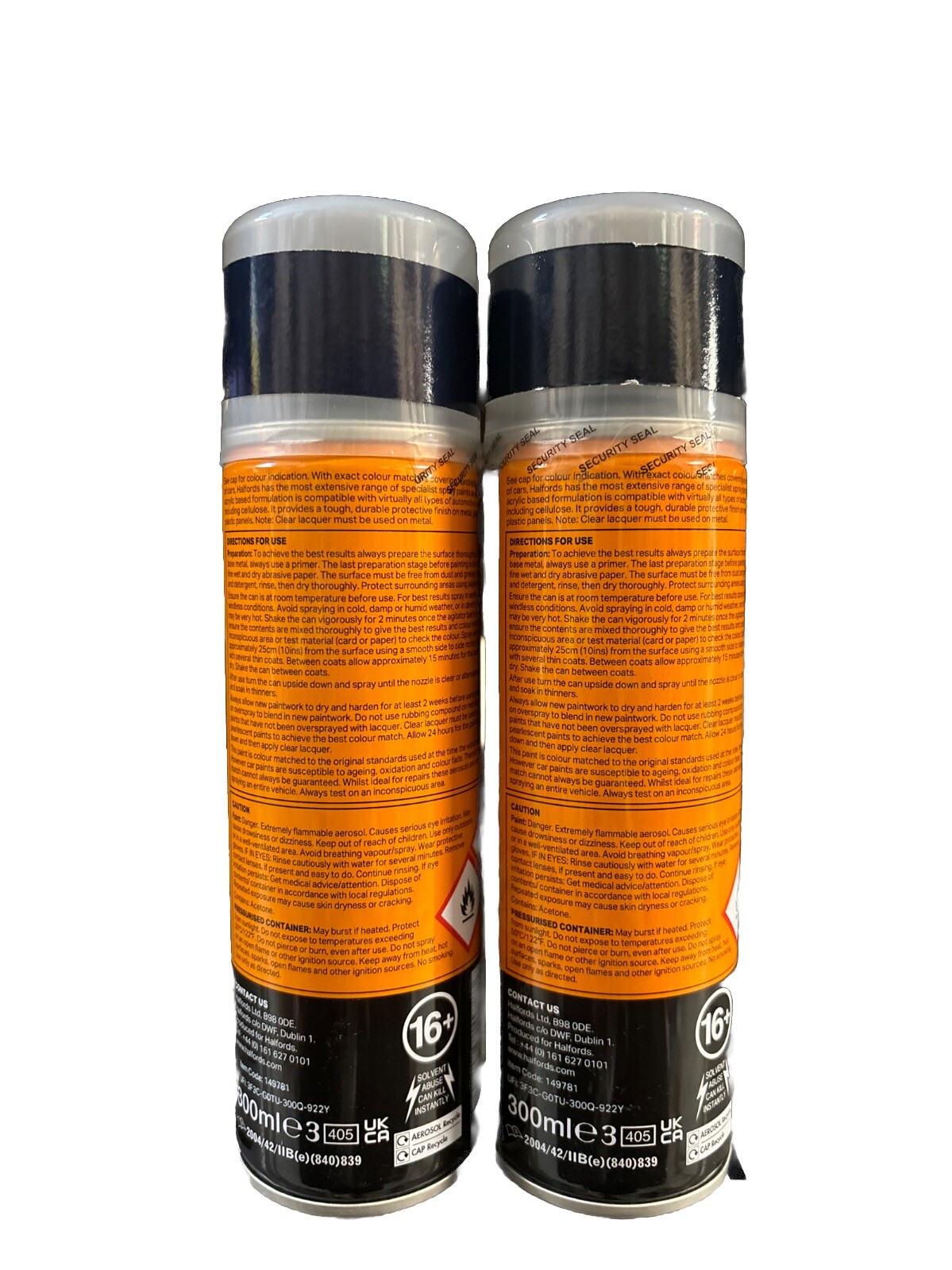 NISSAN MIDNIGHT BLUE PEARLESCENT SPRAY PAINT 300ML CANS HALFORDS X2
