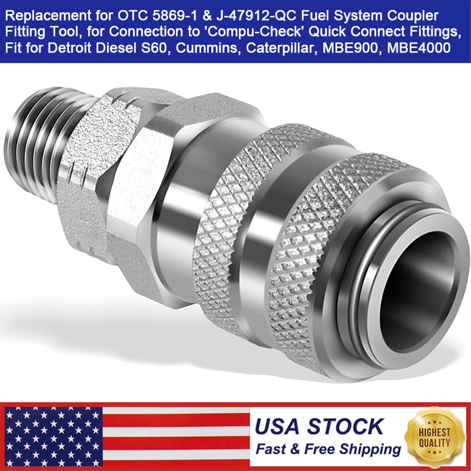 Fuel System Coupler Fitting For Connection to’Compu-Check’ Quick Connect Fitting