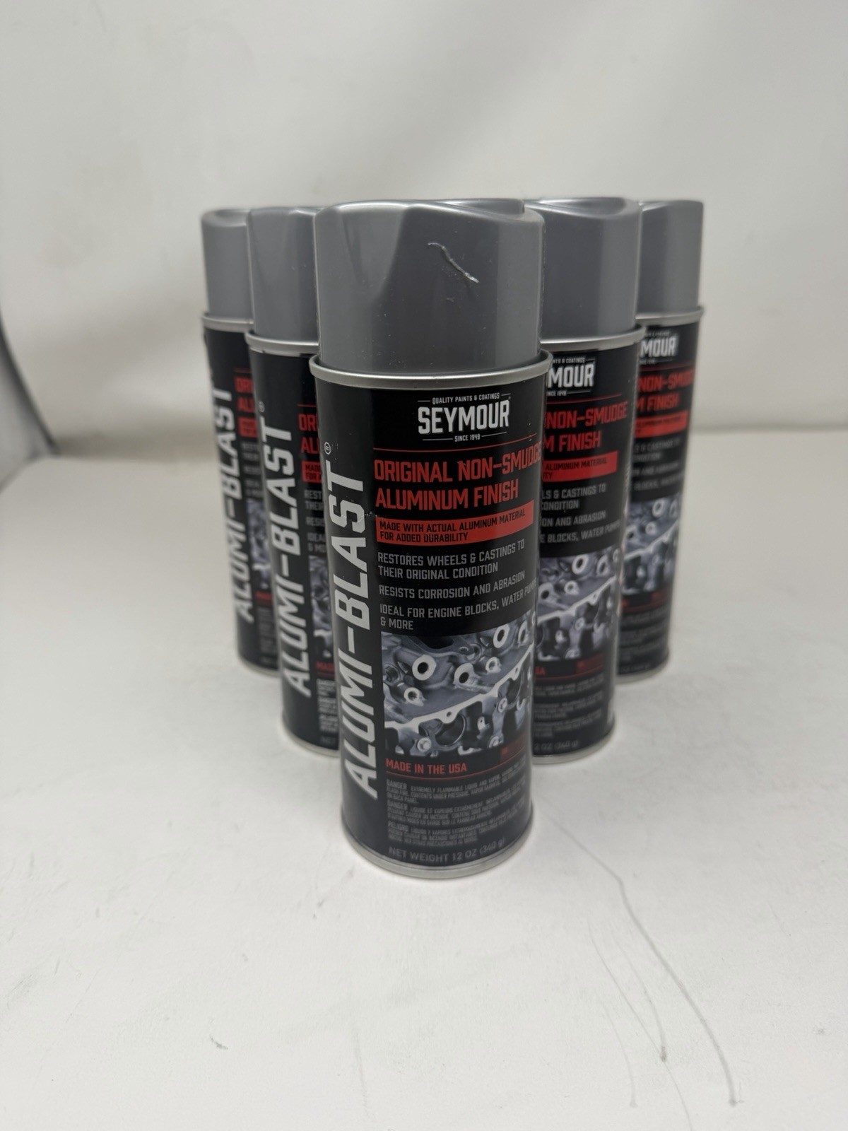 Seymour Alumi-Blast, Automotive Aluminum Spray Paint (12 oz) 6 Cans