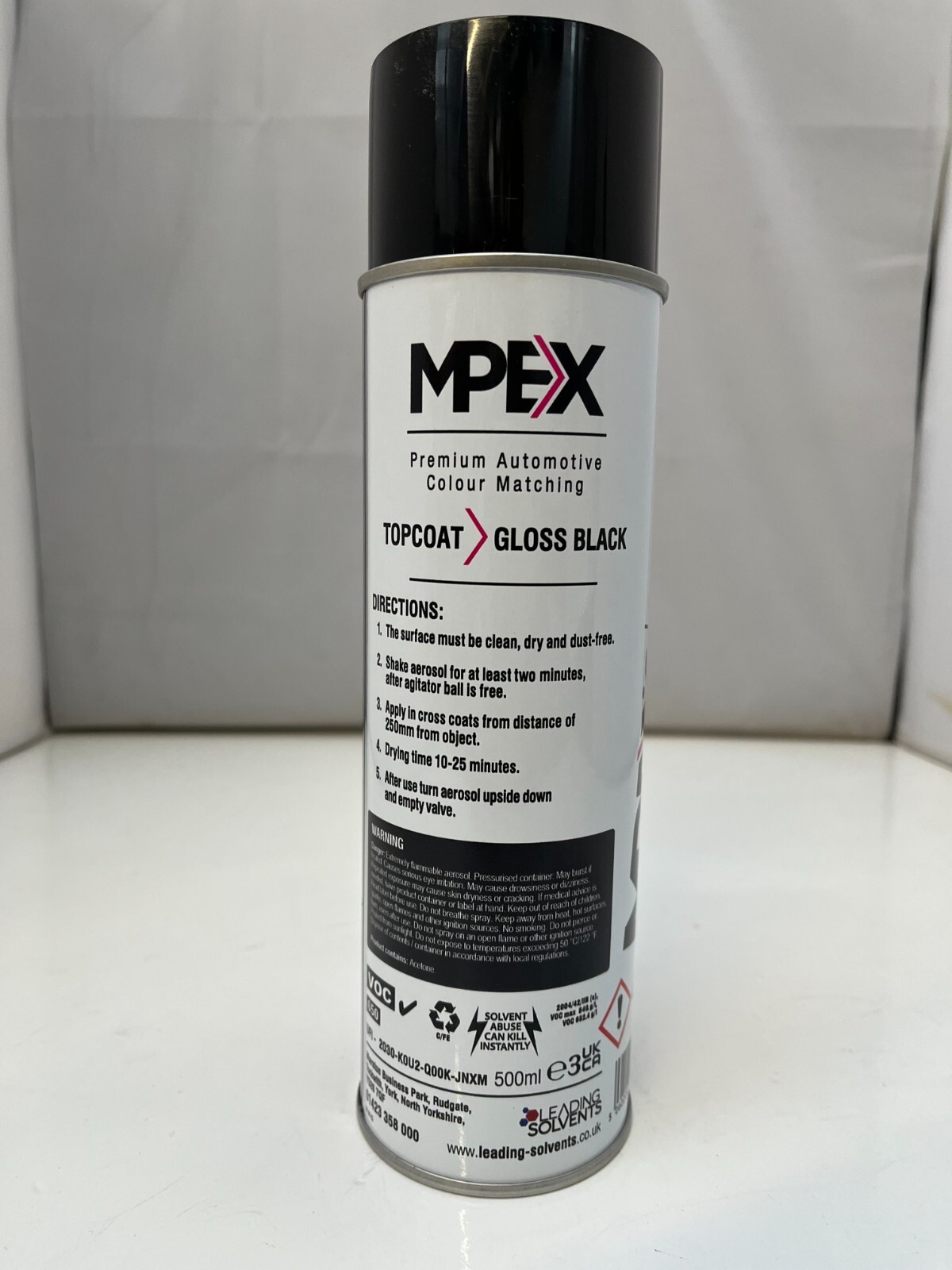 Mpex Gloss Black Spray Paint Aerosol Coating Fast Drying Multi Purpose 500ml