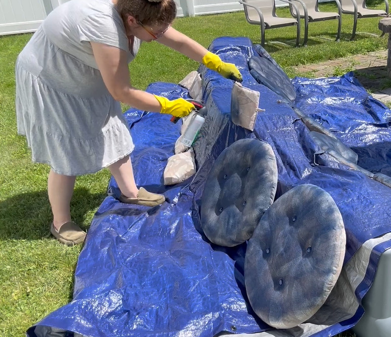 Navy Fabric Spray Paint Indoor/Outdoor Furniture Cushions Pillow Restore Coating