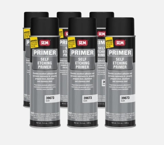 SEM 39673 1/2 Case of Black Self Etching Primer Aerosol 15.5 oz. (6 Cans)