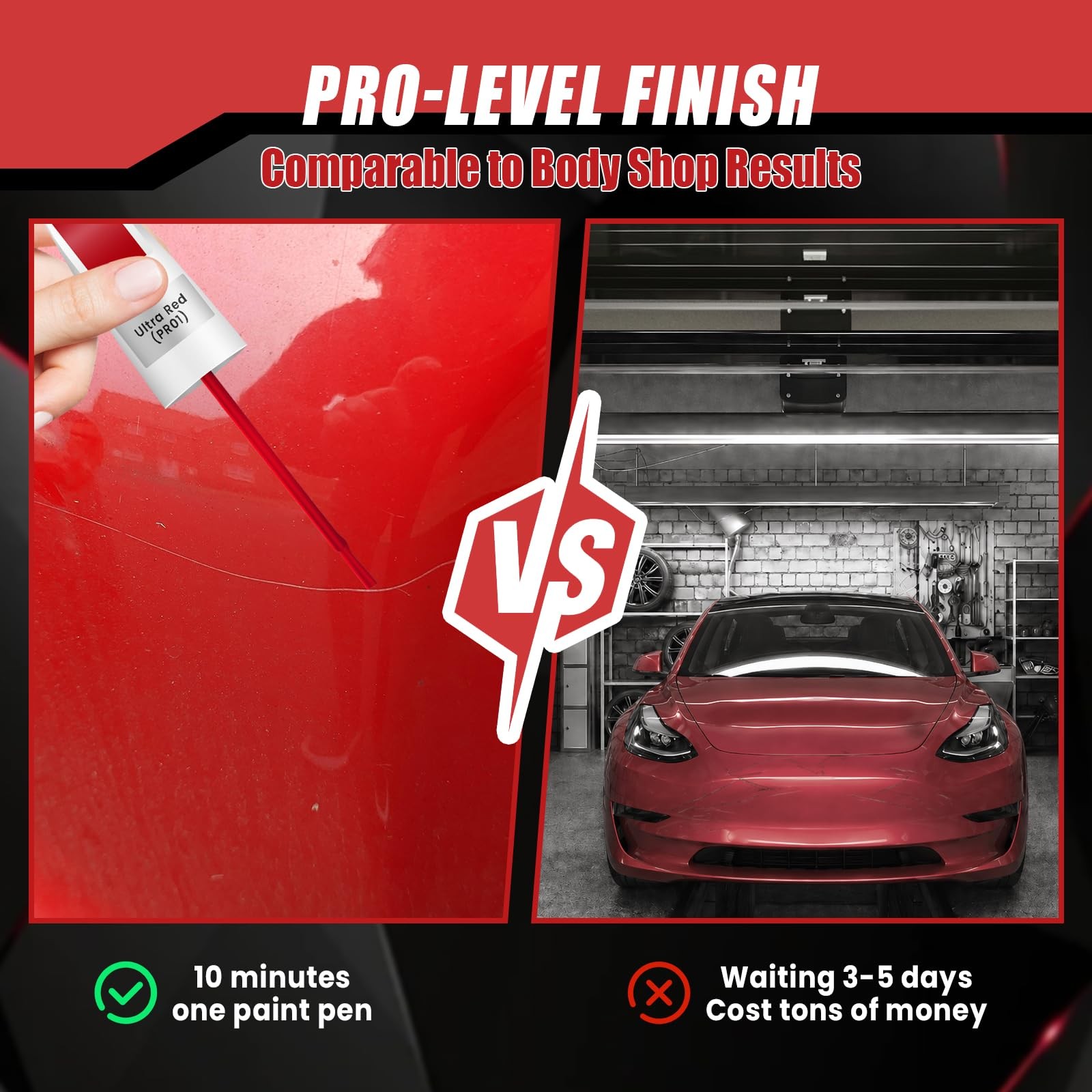 Qnofuit Touch Up Paint for Cars (Ultra 0.4 Fl Oz (Pack of 1), Ultra Red(PR01)