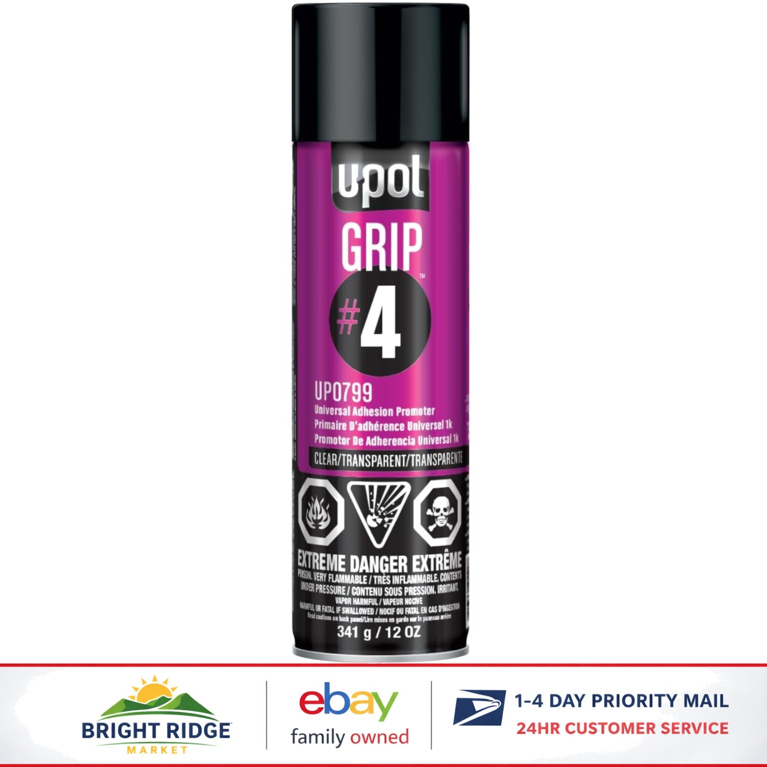 Universal Adhesion Promoter Spray for Automotive Painting, 12 oz Clear Finish