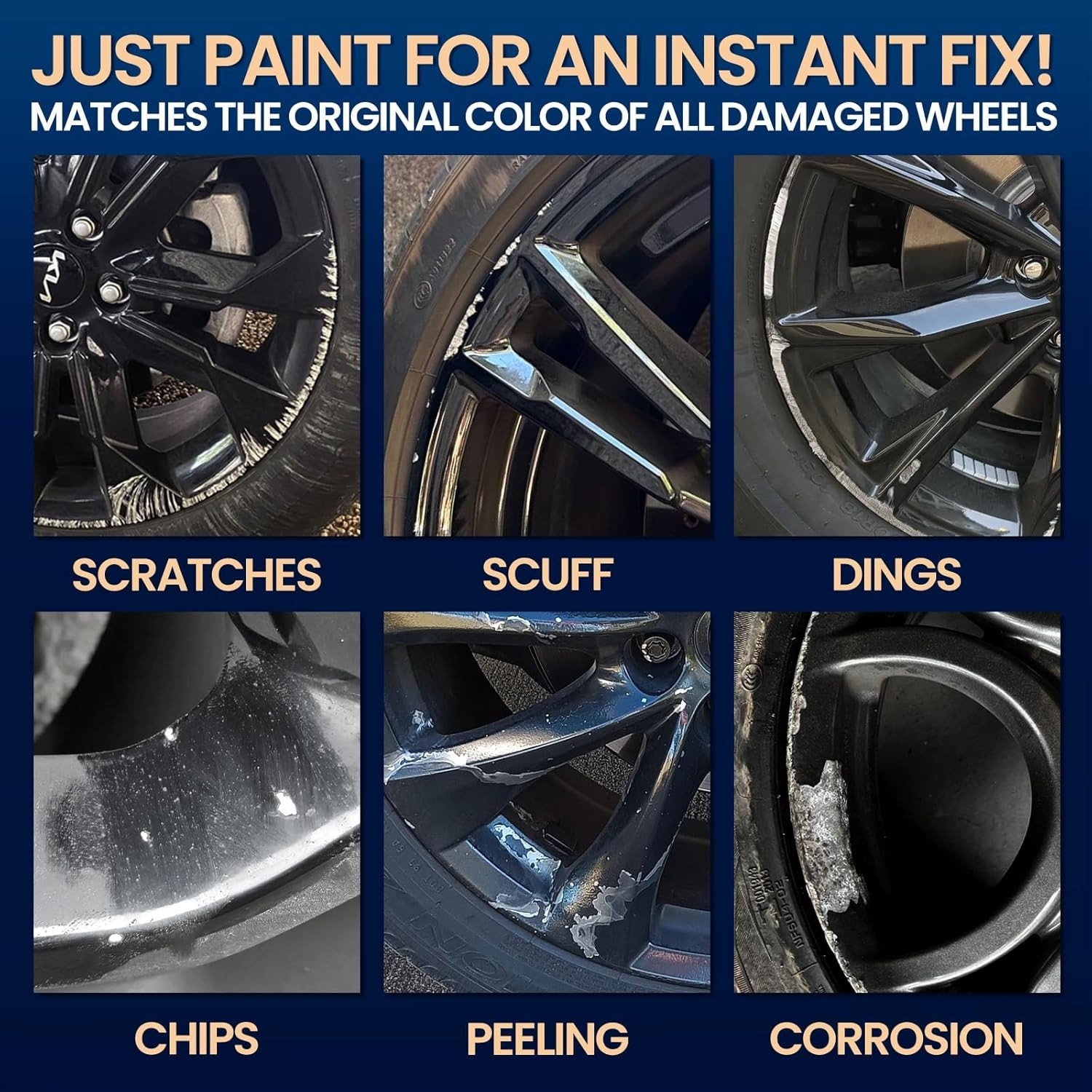 Gloss Black Rim Touch Up Paint, Wheel Scratch Repair Touch Up Paint Pen, Quic…