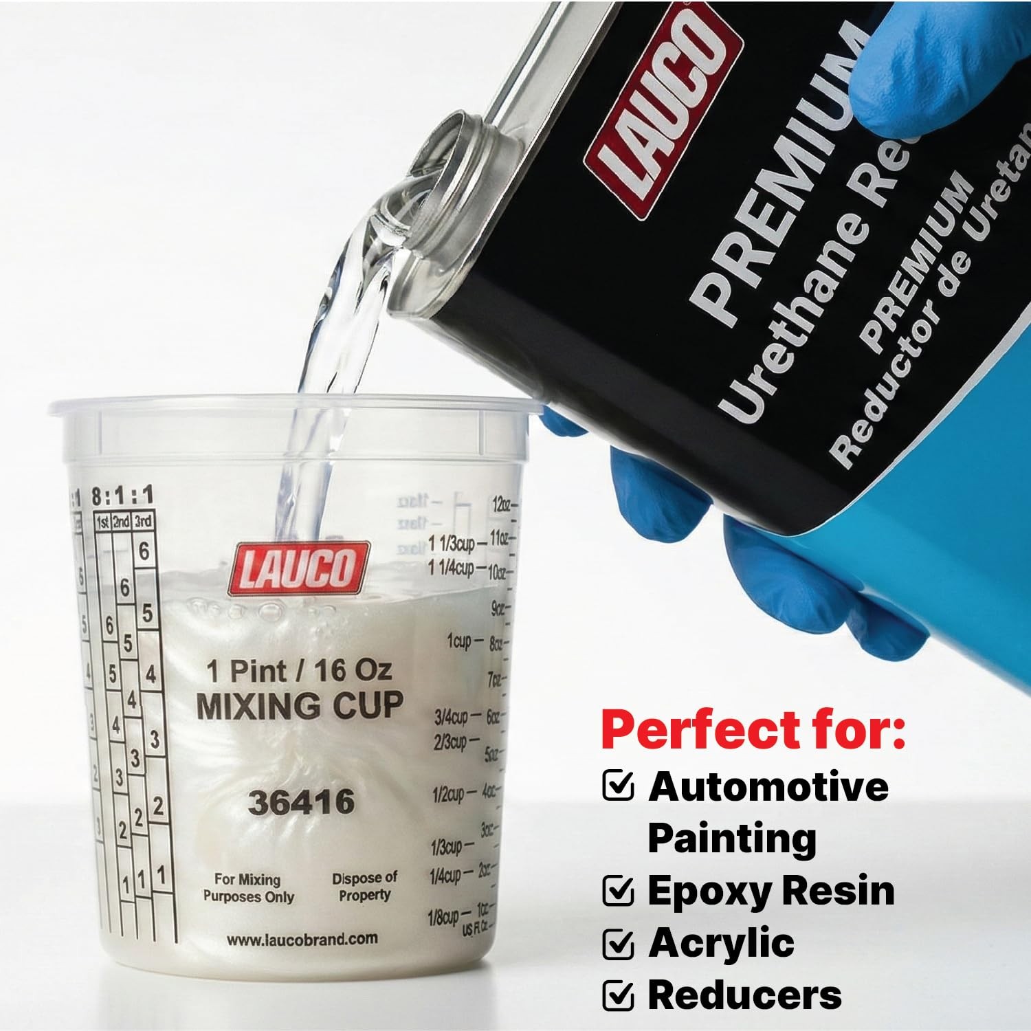 Paint & Epoxy Mixing Cups Buckets – 174 Ounce 5-Quart – Calibrated Mixing ratios