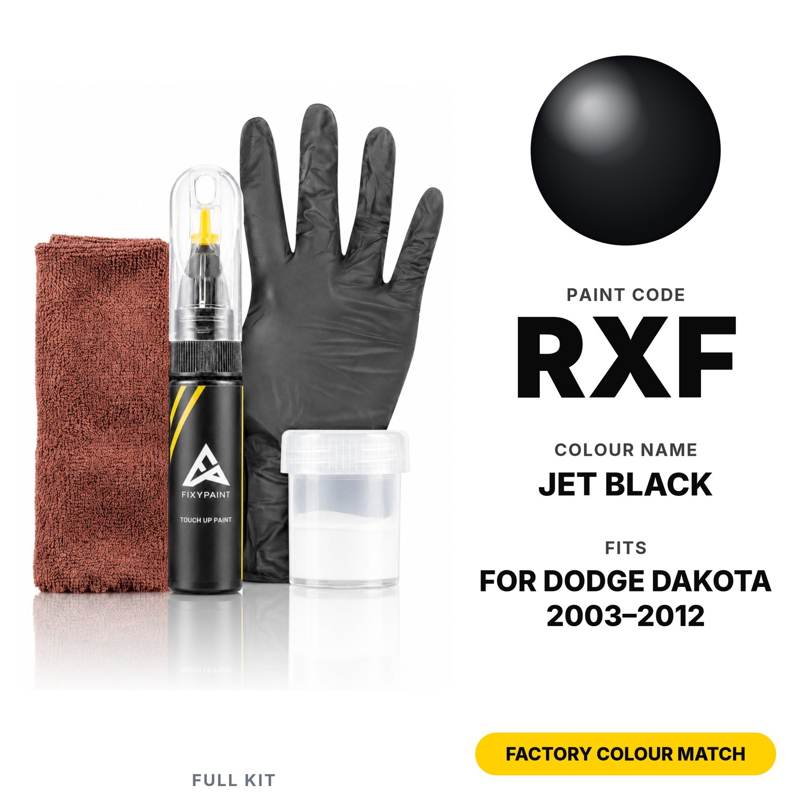 Touch Up Paint For Dodge Dakota RXF Jet Black Full Kit Exact Colour Match Paint