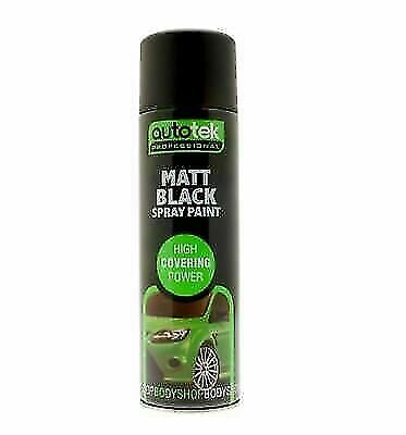 AutoTek Matt Black Multi-Purpose Aerosol Spray Paint 500ml New VE