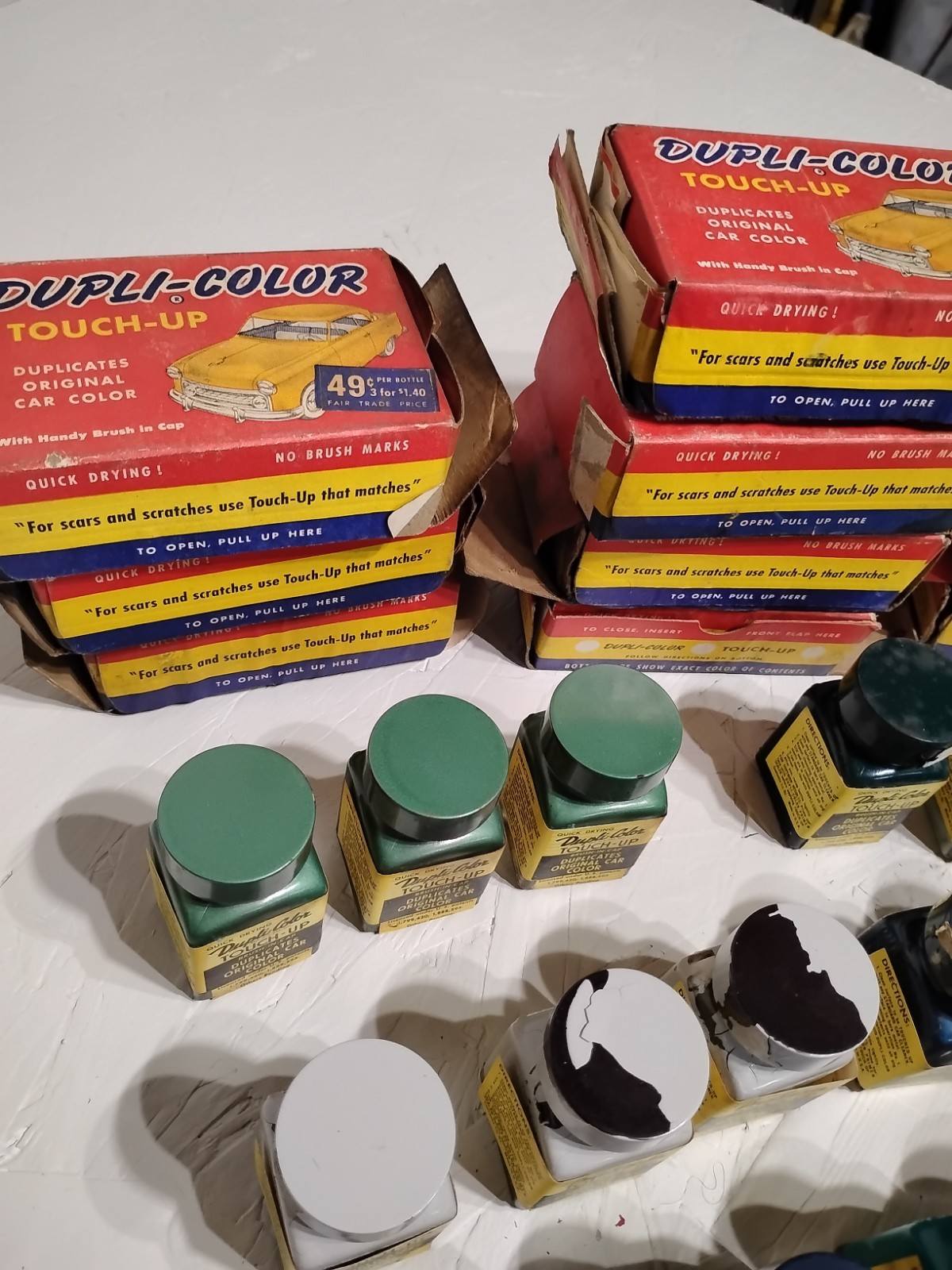 Dupli-Color Touch-Up VTG -30 Paint Bottles Lot – Mostly 1950’s NASH – Empty/Dry