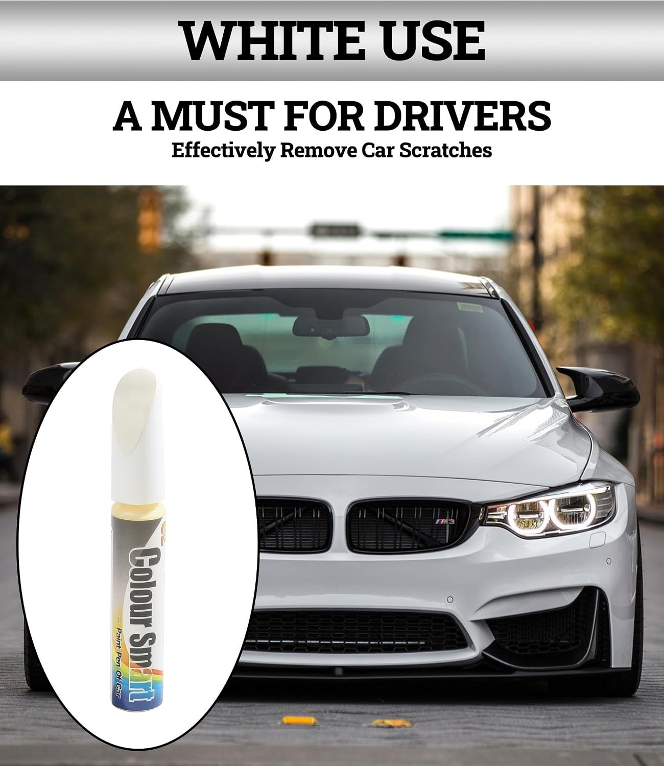 Car Touch Up Paint Pen (White) – Fast-Drying Enamel for Effortless Scratch Fixes