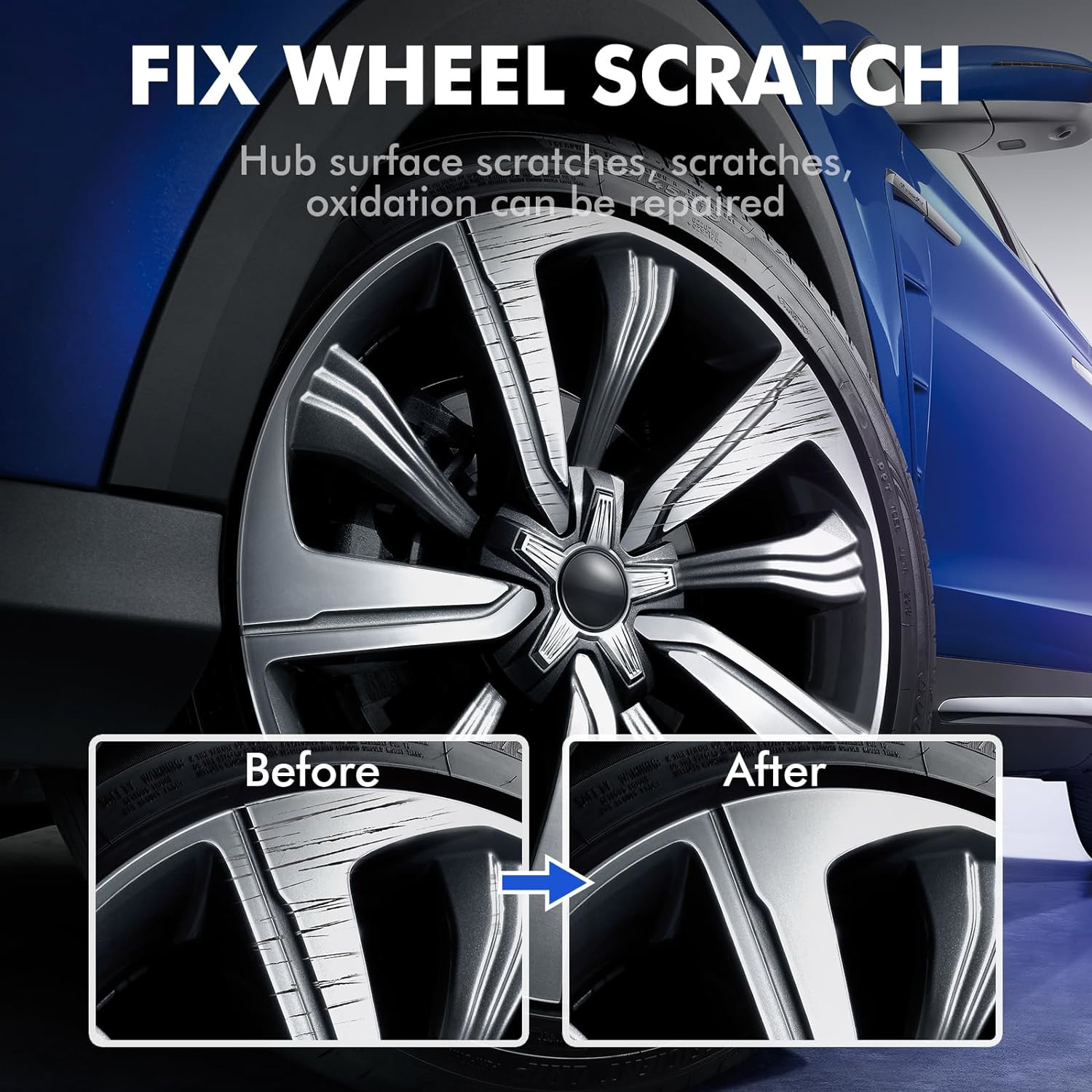 Silver Gray Rim Touch Up Paint, Automotive Touch Up Paint Bottles with Brush, Up