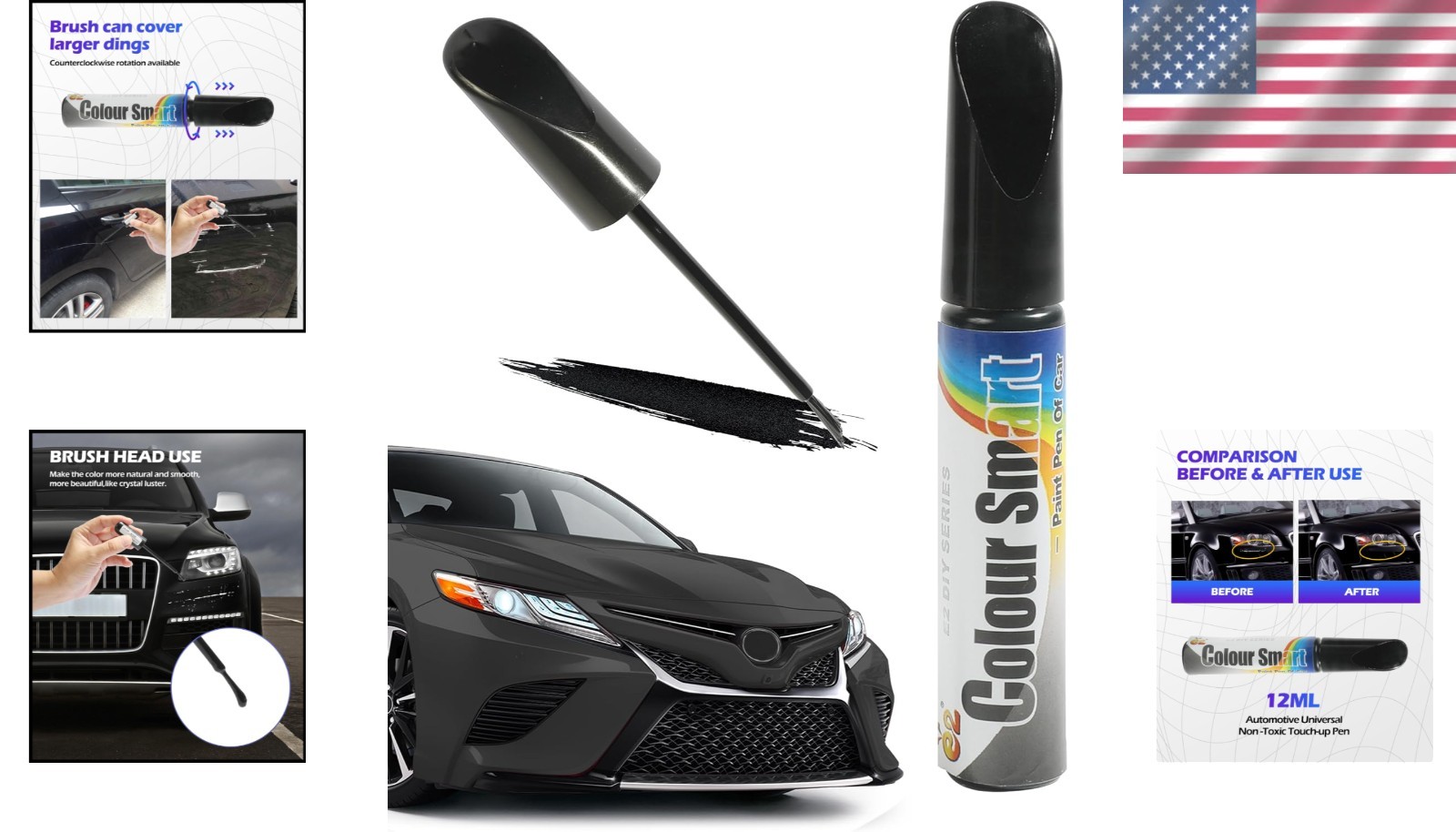 Versatile Touch Up Paint Pen for Cars – Black Gloss Finish & Multi-Surface Use