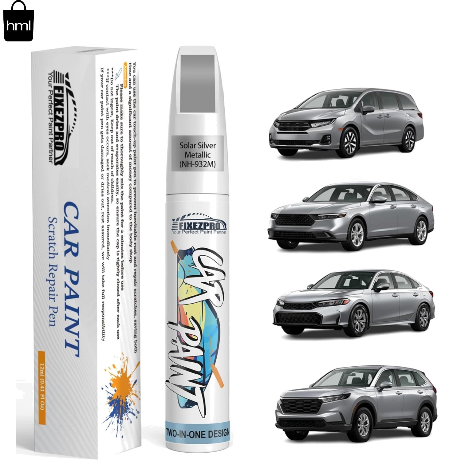 Solar Silver Metallic Touch Up Paint Pen for Honda – 15ml Scratch Repair Kit