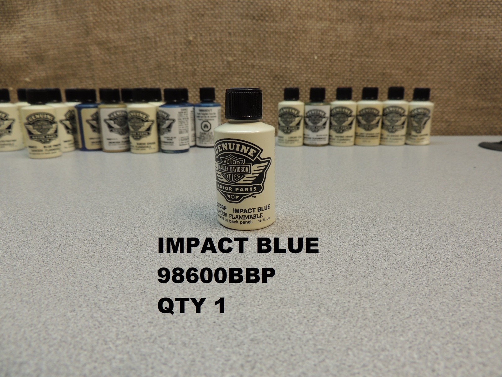 (LOT OF 21) NOS HARLEY-DAVIDSON TOUCH-UP PAINT .5 FL OZ BOTTLES BRUSH APPLICATOR
