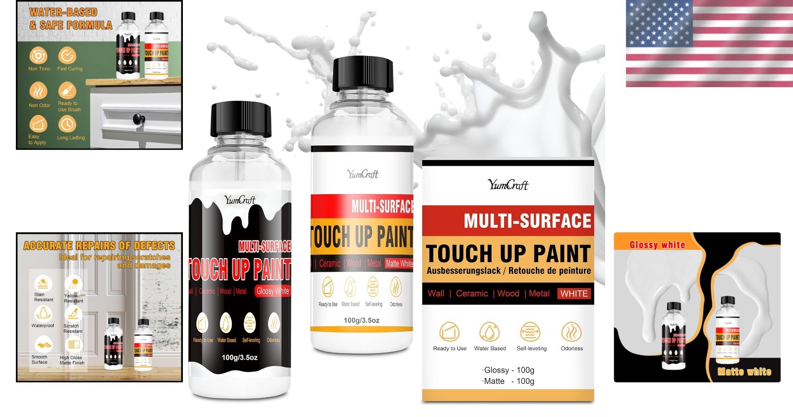 Multi-Surface White Touch Up Paint Pen 7oz – DIY Repair Solution for Any Surface