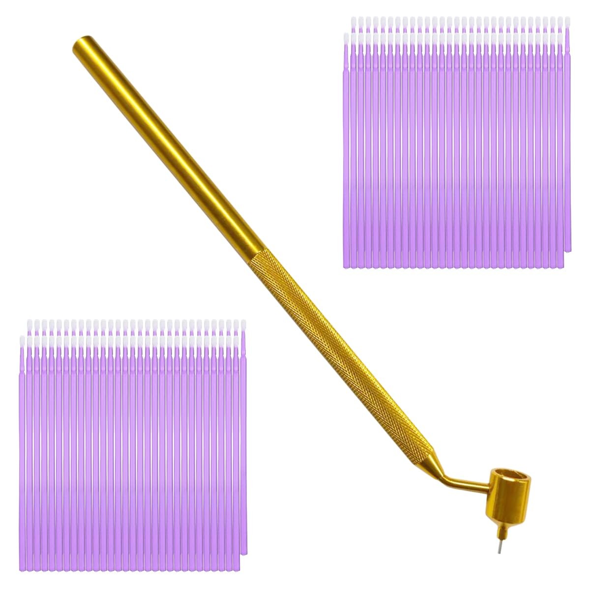 YoRise 100PCS 0.5mm Car Touch Up Paint Pen, Fillable Detailing Purple, Gold