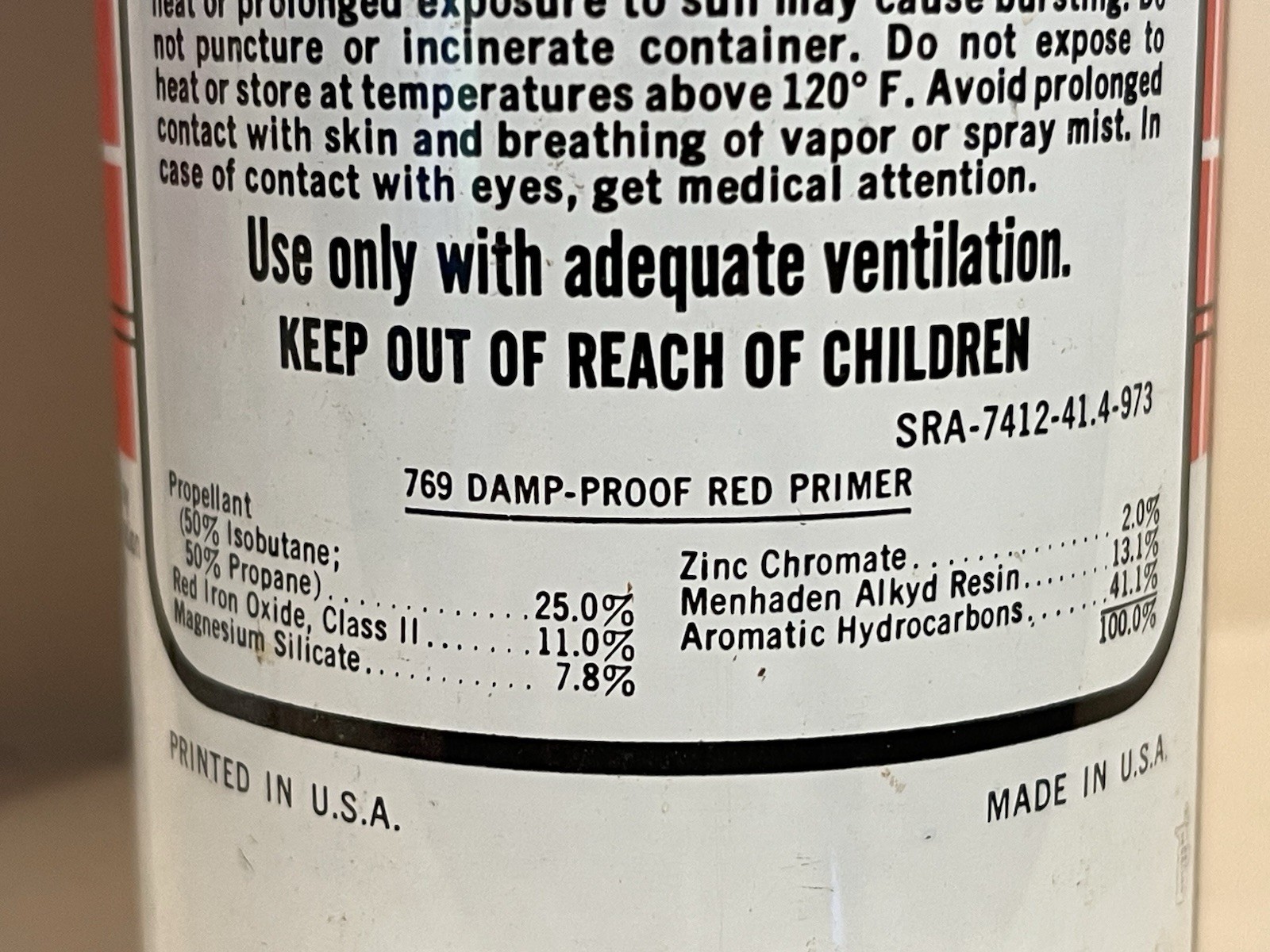 4 NOS Vintage Unused 1973 Rust-Oleum Spray Paint 13oz Cans Damp Proof Red Primer