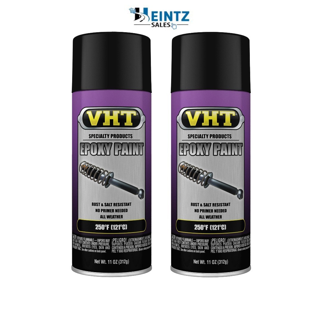 VHT SP652 Satin Black Epoxy All Weather Paint Rust & Salt Resistant 11 oz – 2 PK