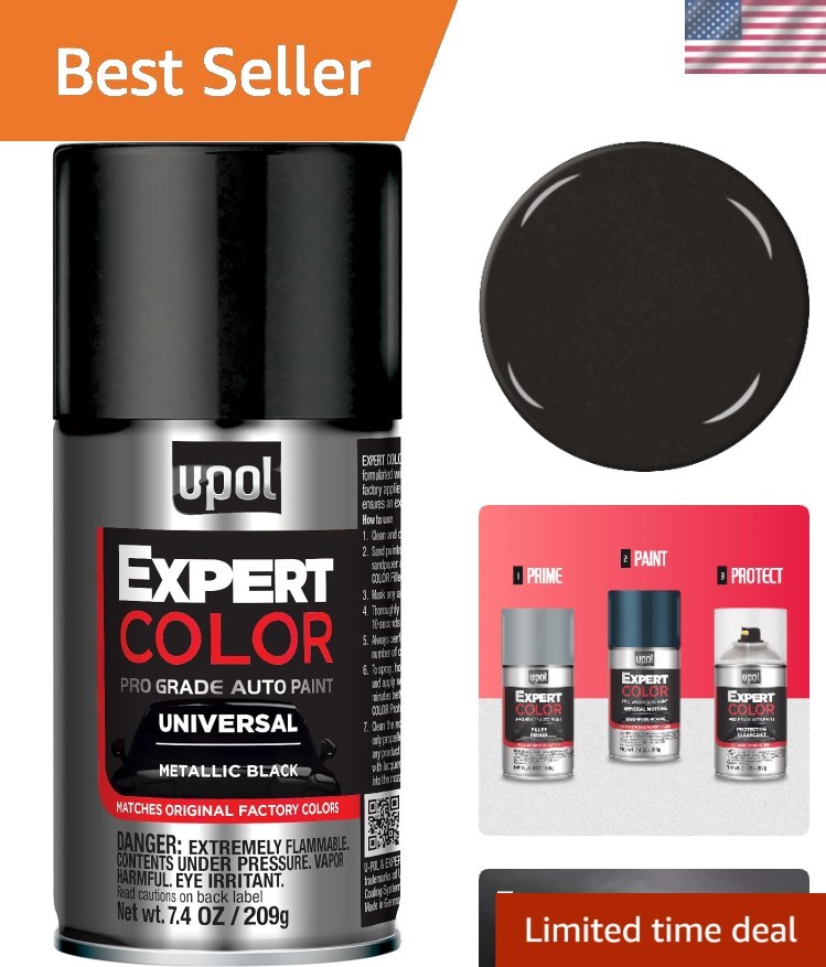 Expert Color Universal, Automotive Spray Paint, Metallic Black | Professional…