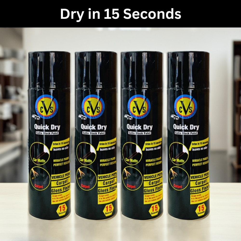 12x 500ml Satin Black Spray Paint Automotive Car Carpet & Mats Spray DIY