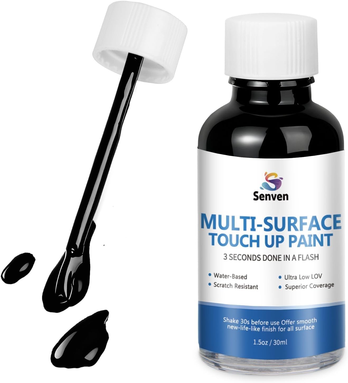 30 ml Semi-Gloss Black Paint Pen for Metal, Wood, and Appliances – Quick Repair