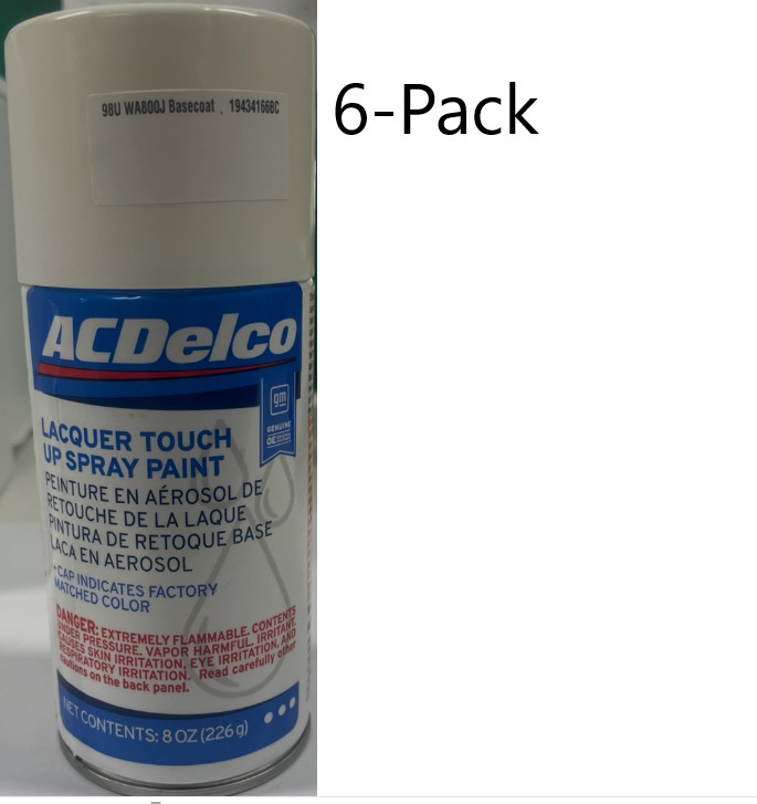 SPRAY PAINT (6-Pack) WHITE LAQUER TOUCHUP 8 oz. ACDelco 98U WA800J