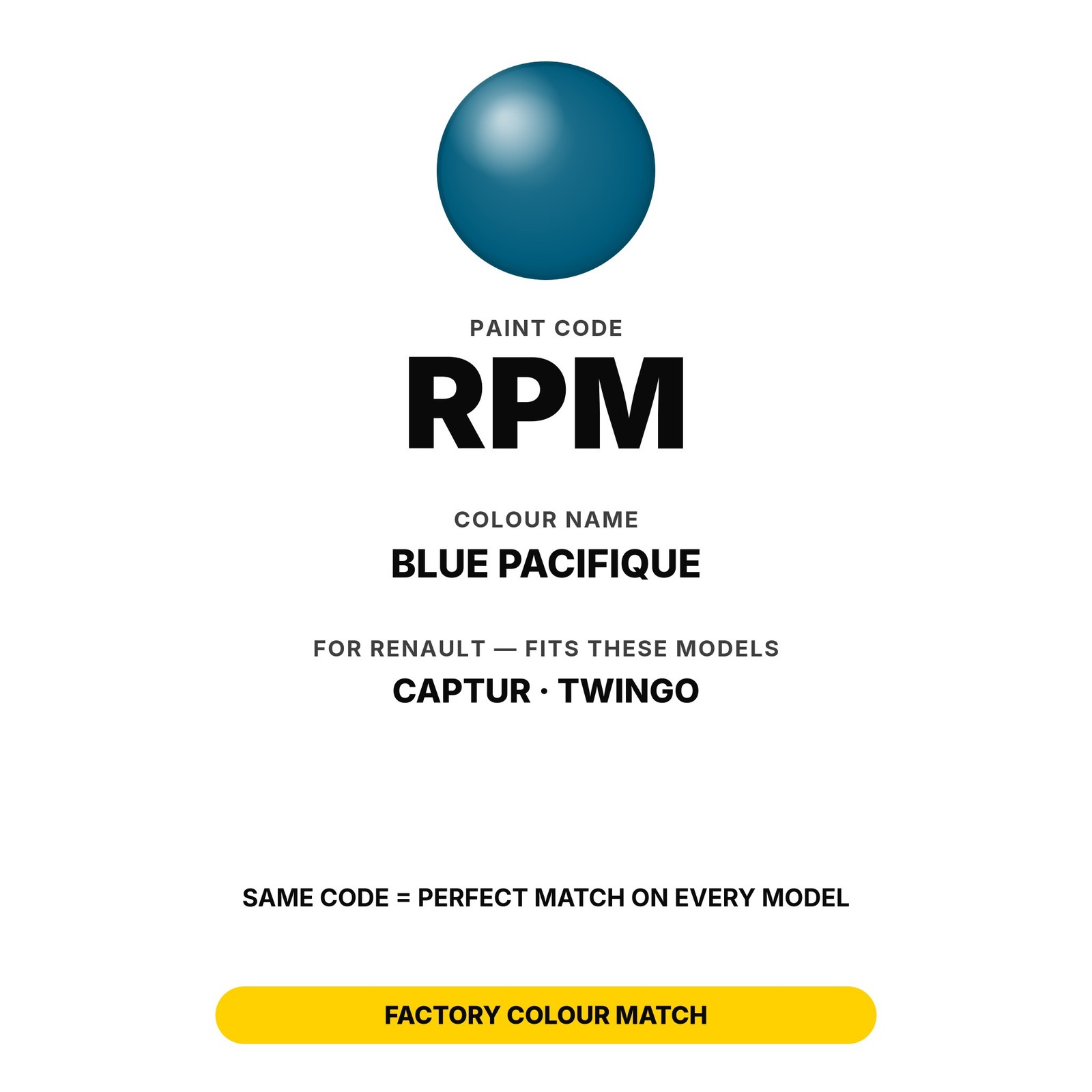 Touch Up Paint For Renault Twingo RPM Blue Pacifique Full Kit Ute Chip Repair