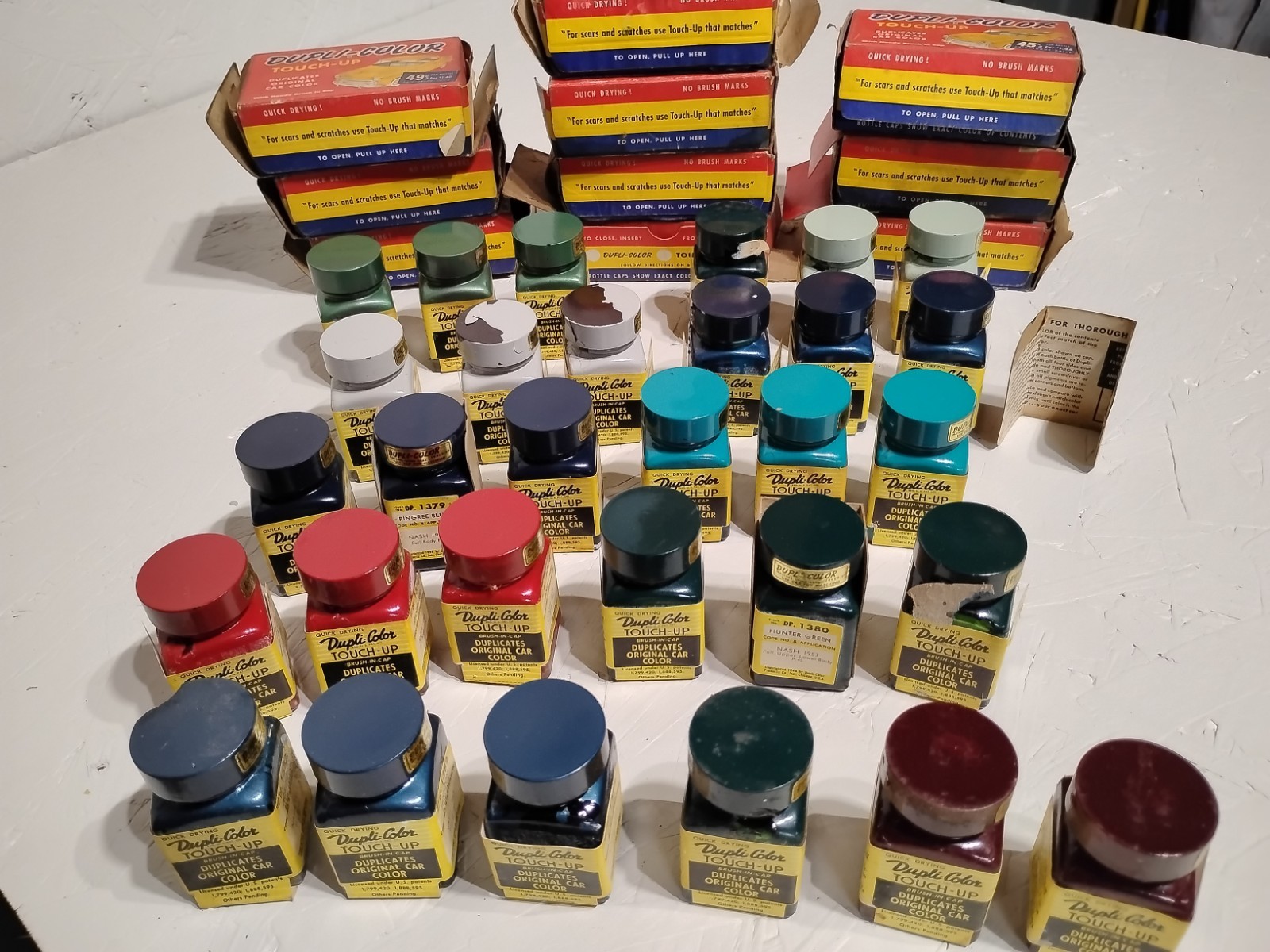 Dupli-Color Touch-Up VTG -30 Paint Bottles Lot – Mostly 1950’s NASH – Empty/Dry
