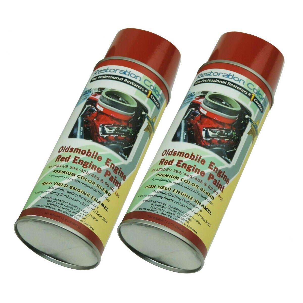 1961-1969 GM Oldsmobile Engine Spray Paint Red 455cid 2 Cans
