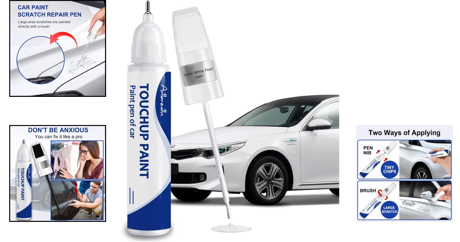 Kia-Compatible Snow White Pearl Scratch Repair Paint – Chip Resistant & Glossy