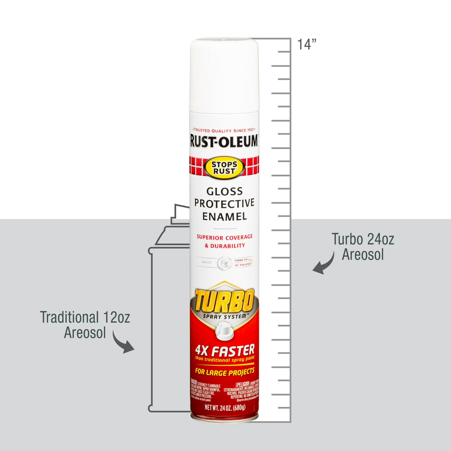 (2 Pack) Rust Oleum Turbo Protective Enamel Spray Paint High Output Gloss, 24 oz