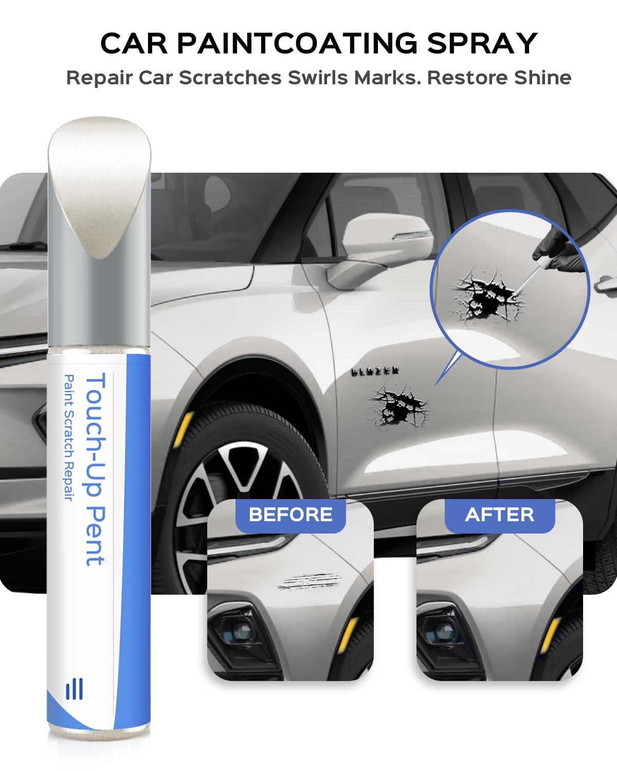 Touch Up Paint for GM White Diamond Metallic Tricoat WA800J GBN Pen