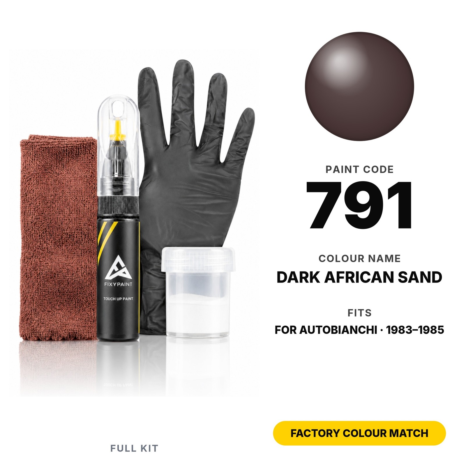 Touch Up Paint For Autobianchi 791 Dark African Sand Full Kit Dent Touch Up