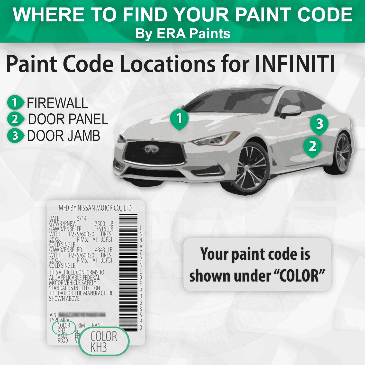 INFINITI KAD – Gun Metallic OEM Match Touch Up Spray Paint Kits