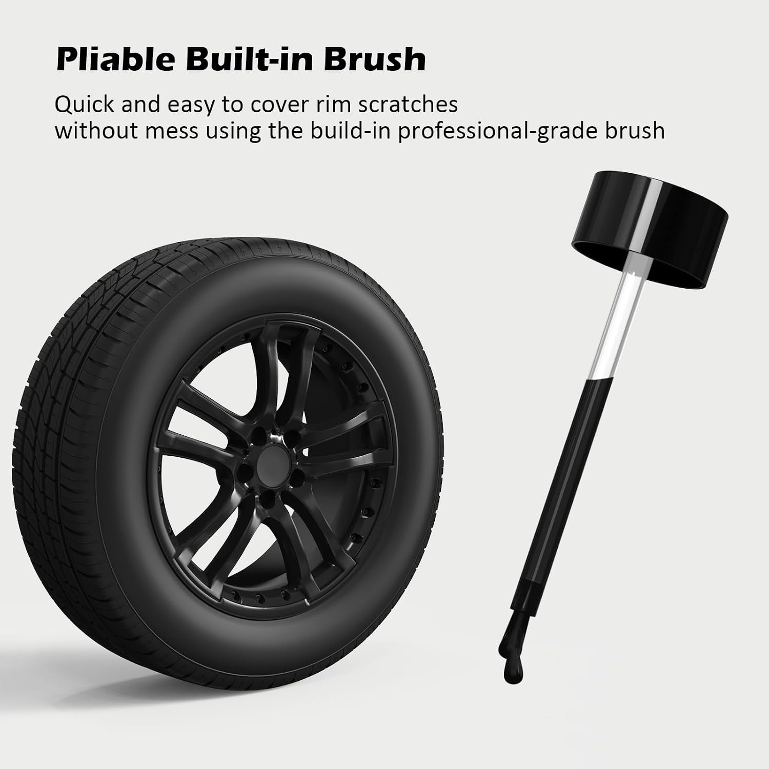 Black Rim Touch Up Paint for Cars, Black Wheel Paint Repair Kit, Automotive R…