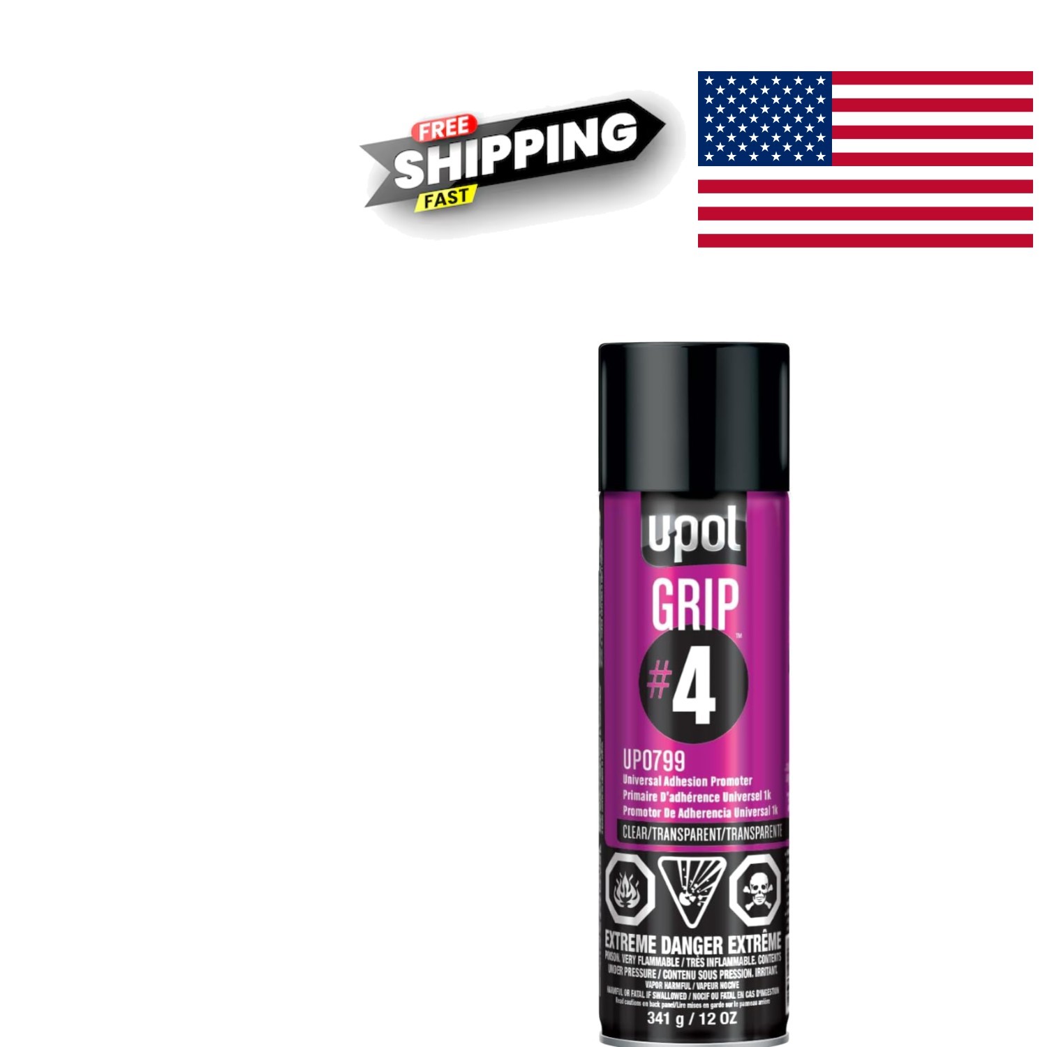 Universal Adhesion Promoter 12 Ounce Clear Spray Paint for Automotive Surfaces