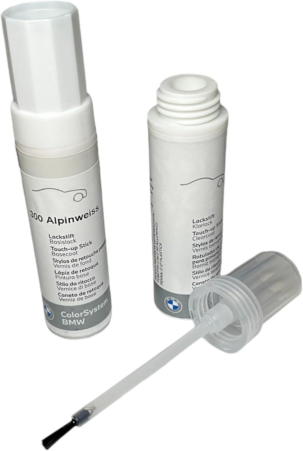 Genuine Alpine Touch-Up Car Paint – White Code 300, 2x12ml Cans – Gloss Finish