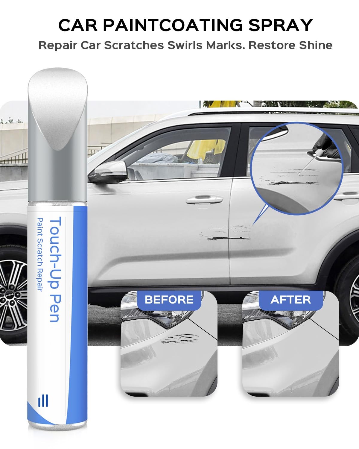 Touch Up Paint for Car Kia Snow White Pearl Tricoat SWP Scratch Repair Pen Kit