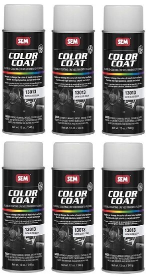 SEM 13013 Color Coat Satin Gloss Clear Spray Paint Aerosol Can 12 oz. (6 Cans)