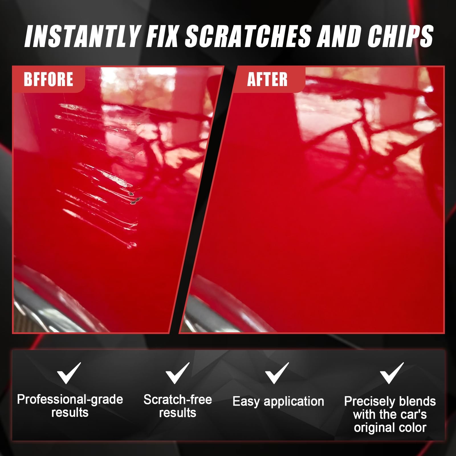 Qnofuit Touch Up Paint for Cars (Ultra 0.4 Fl Oz (Pack of 1), Ultra Red(PR01)