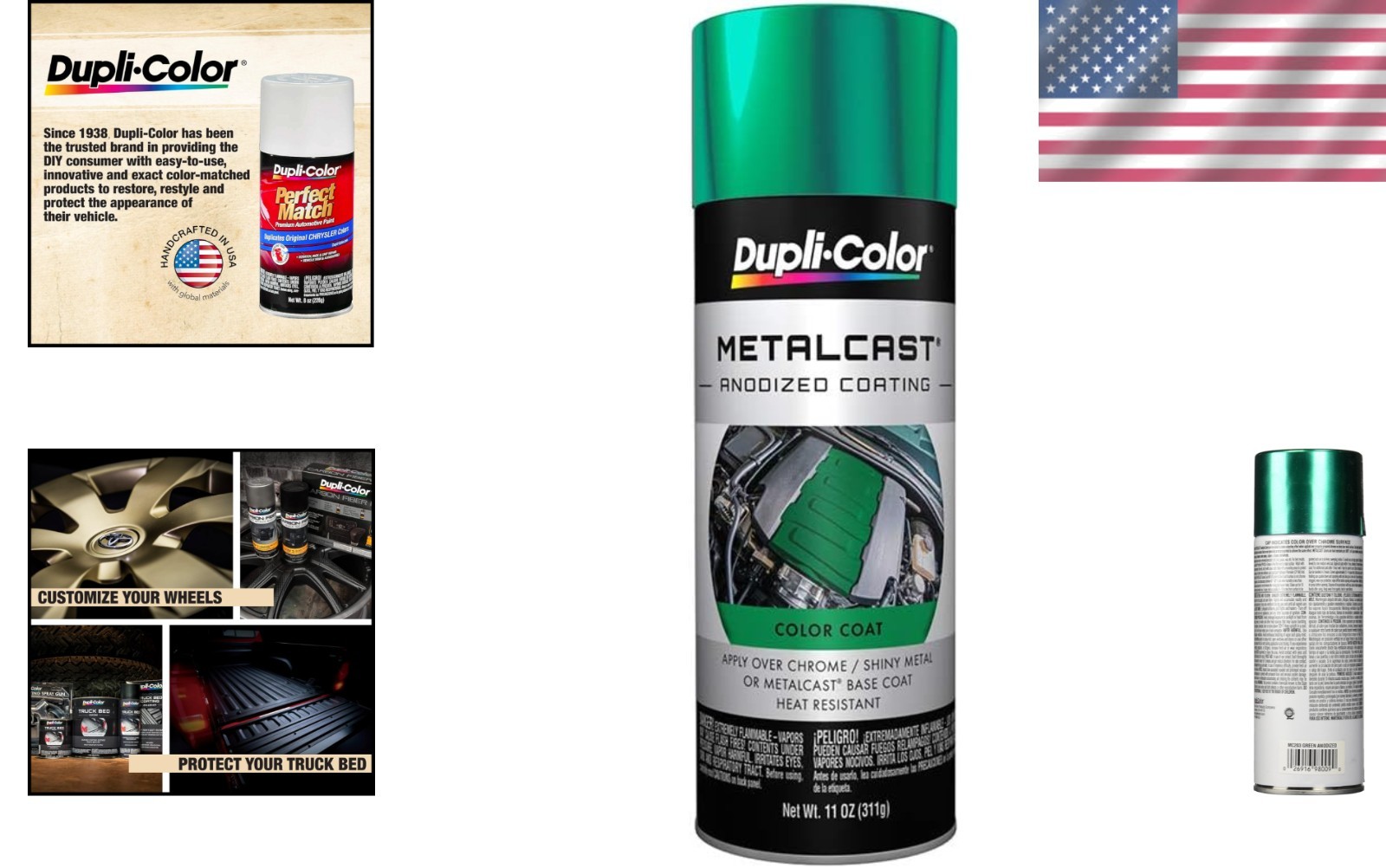 11 oz Metalcast Green Anodized Automotive Spray Paint – High Heat Durable Finish