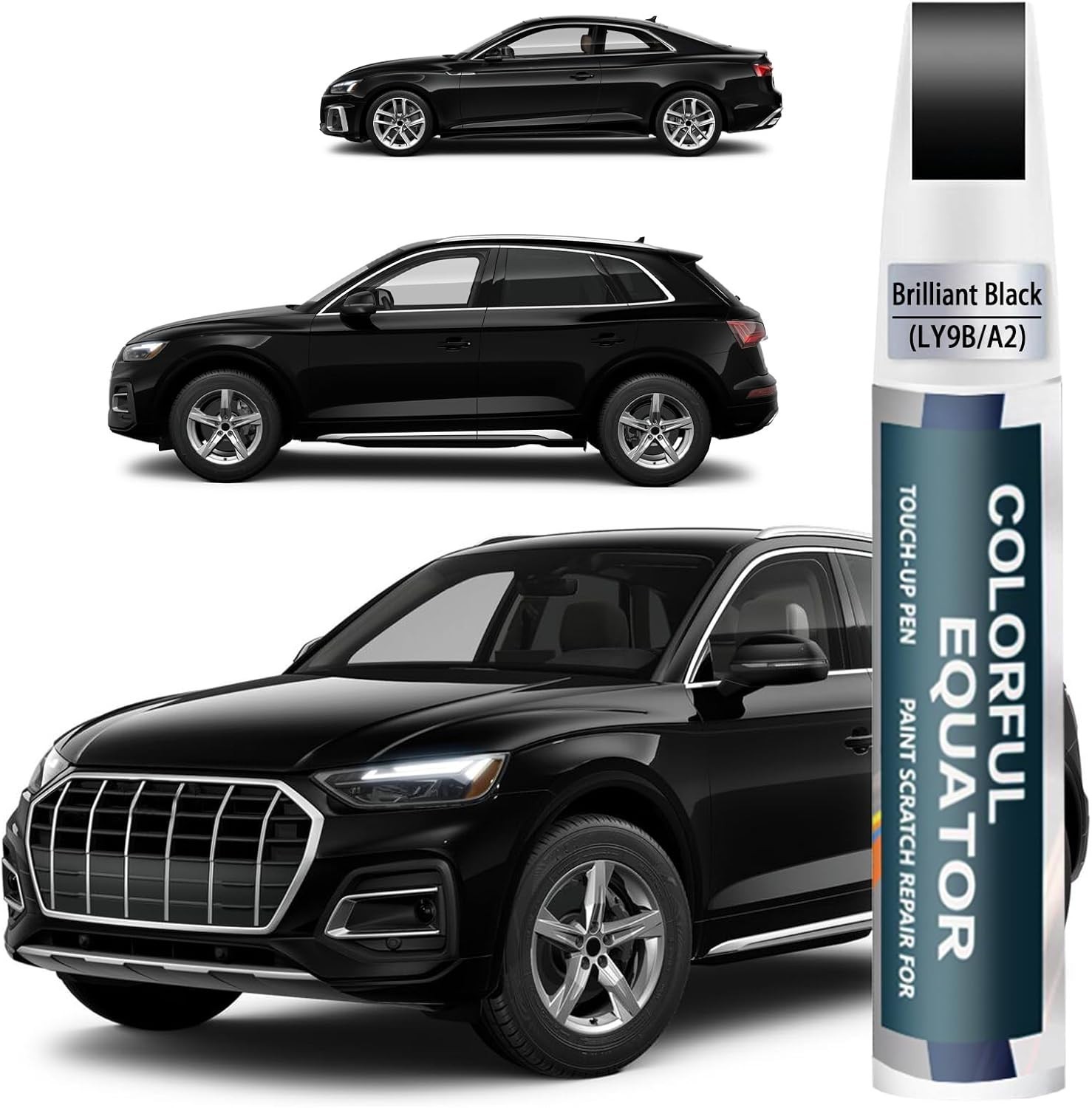 Glossy Brilliant Black Touch Up Paint for Audi – Waterproof Scratch Fix 12ml