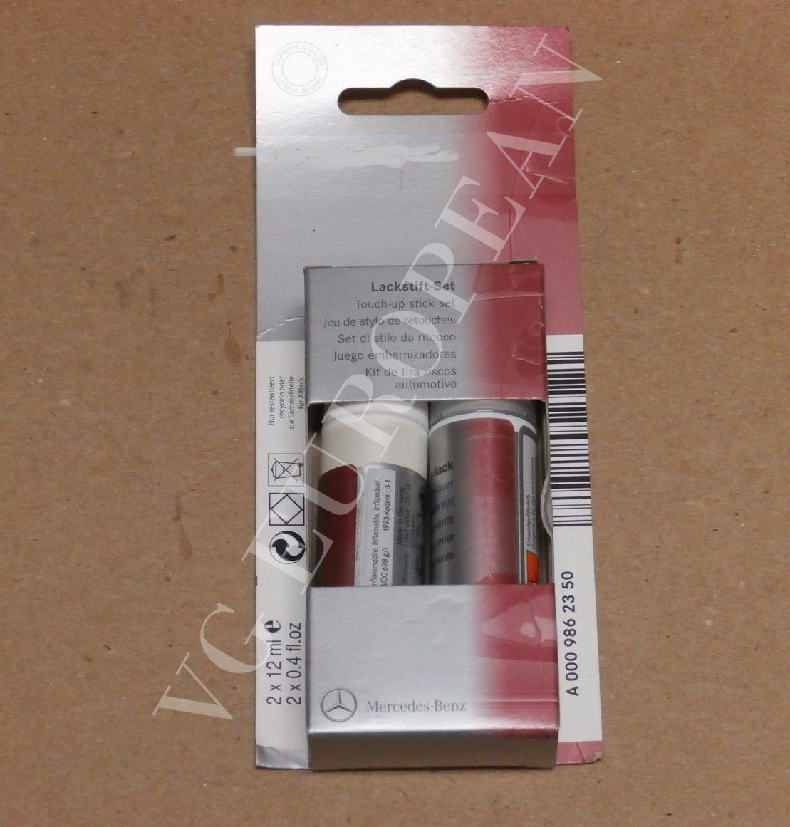 Mercedes-Benz Genuine Touch-Up Paint Stick Set 9799 Diamond White Metallic (799)