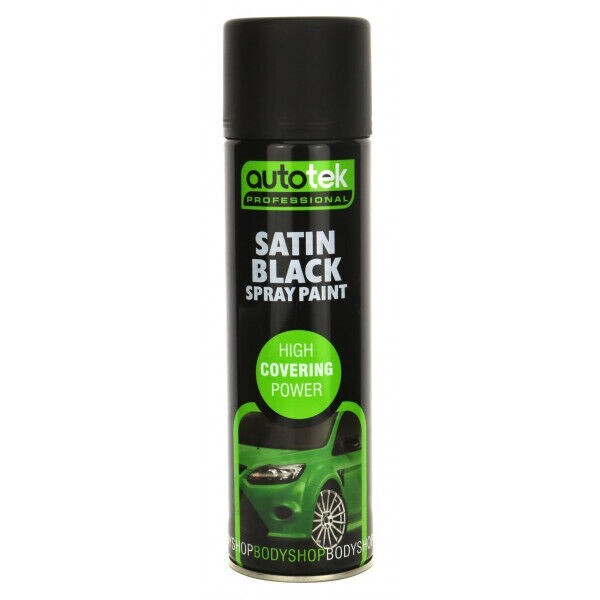 3x 500ml AUTOTEK SATIN BLACK Metal Gate Grills Pipes Spray Paint Cans SB500+G+M