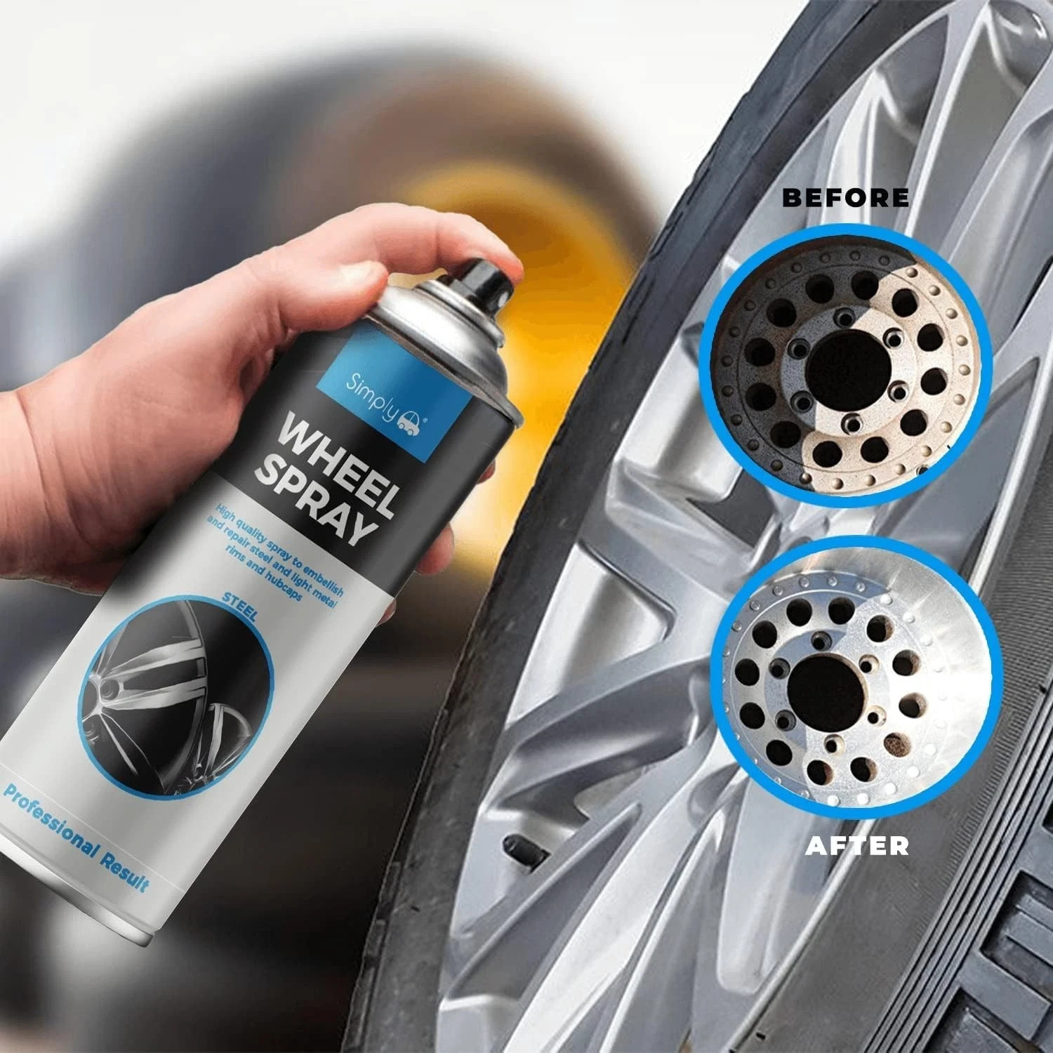 Steel Silver Simply Multi Purpose Wheel Aerosol Spray Paint 500ml