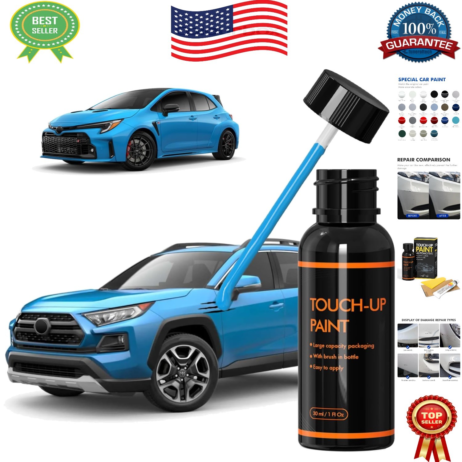 8W9 Blue Flame Touch Up Paint – Fast-Drying Scratch Repair Solution for Toyota