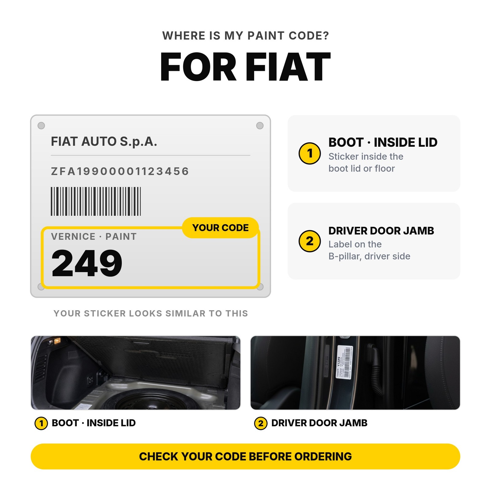 Touch Up Paint For Fiat LAU Cinza Nebuloso Professional OEM Factory Color Match