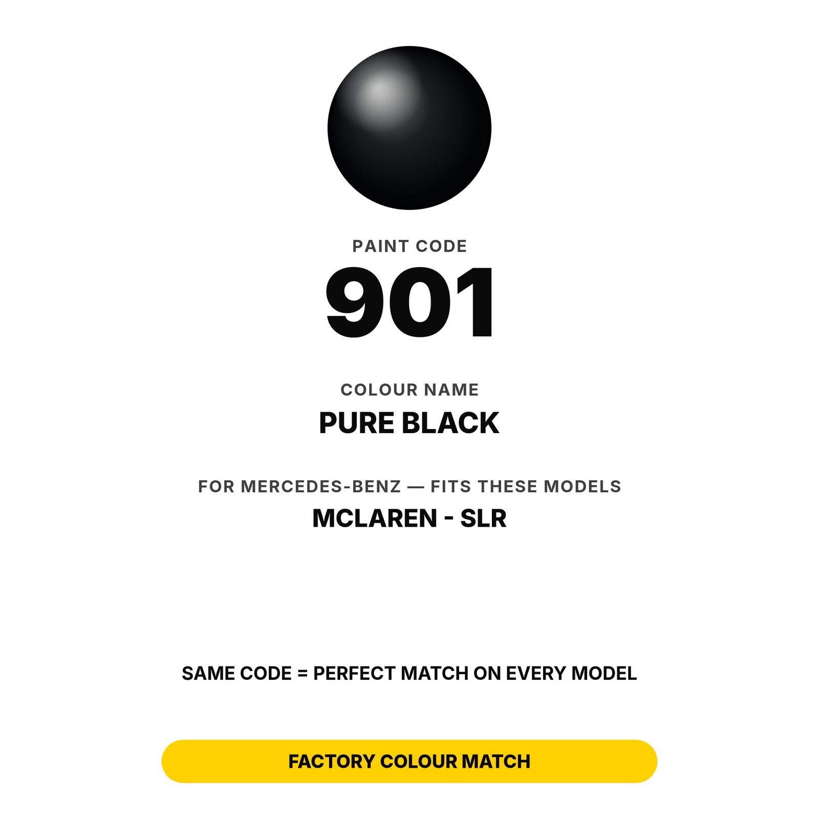 Touch Up Paint For Mercedes Mclaren – SLR 901 Pure Black Kit Panel Scratch